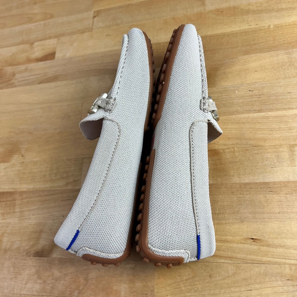 Rothys The Driver Loafer Womens Size 7.5 Sesame Beige Gold Bit Hardware Driving - Picture 6 of 9